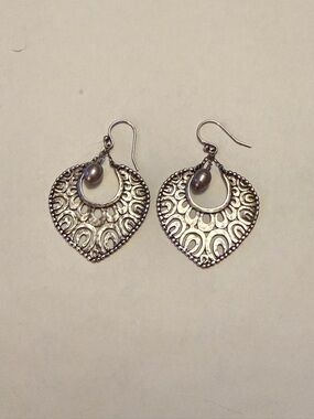 Silpada sterling silver heart dangle earrings